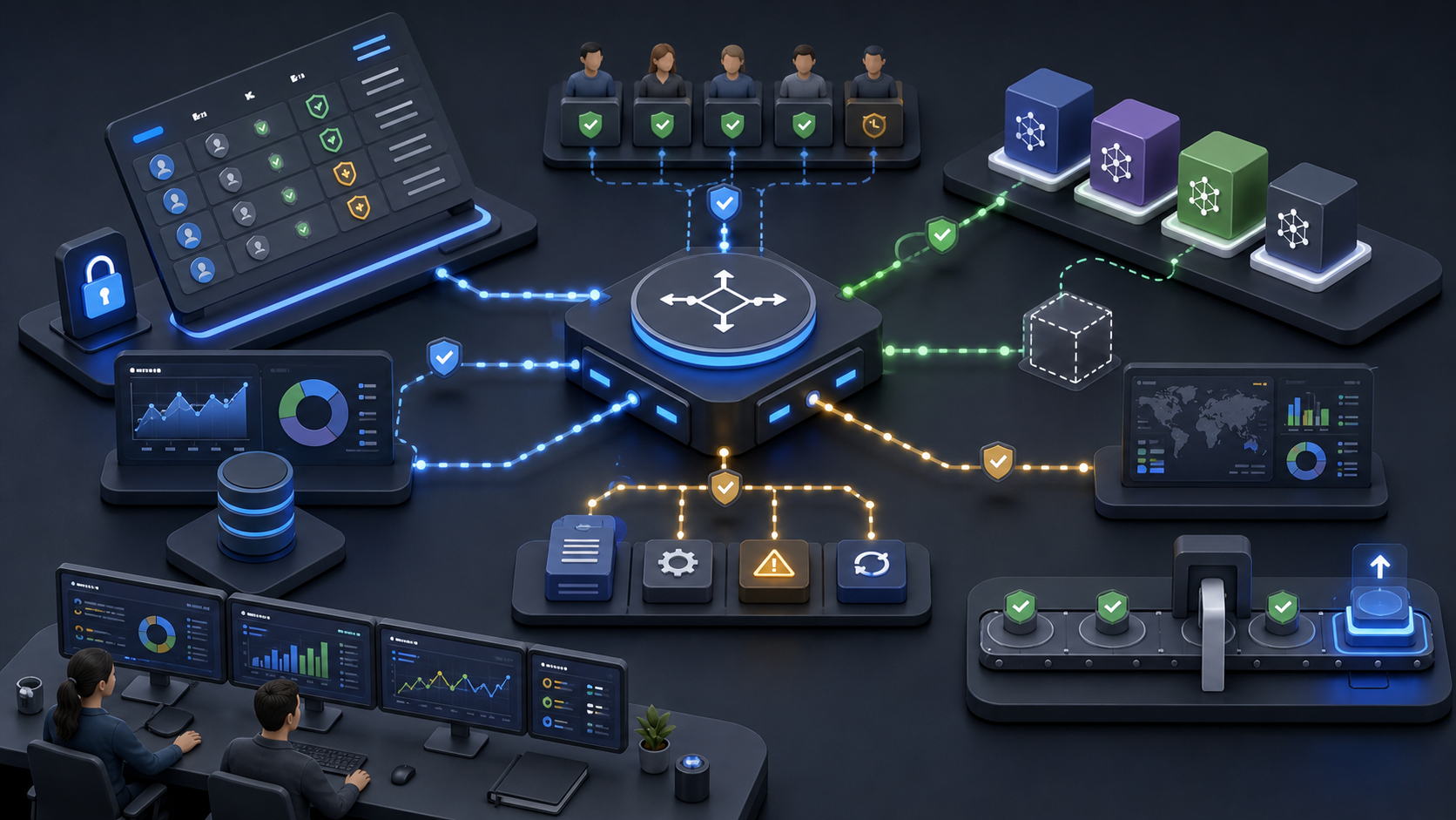 Platform team control plane for model routing, approvals, fallback models, telemetry and deployment gates