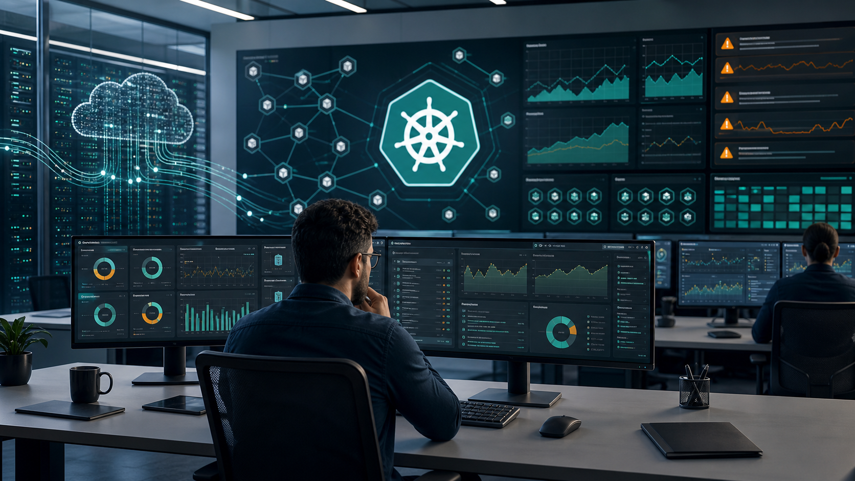 Featured image for Best Kubernetes Monitoring Tools in 2026 showing Kubernetes dashboards and telemetry streams