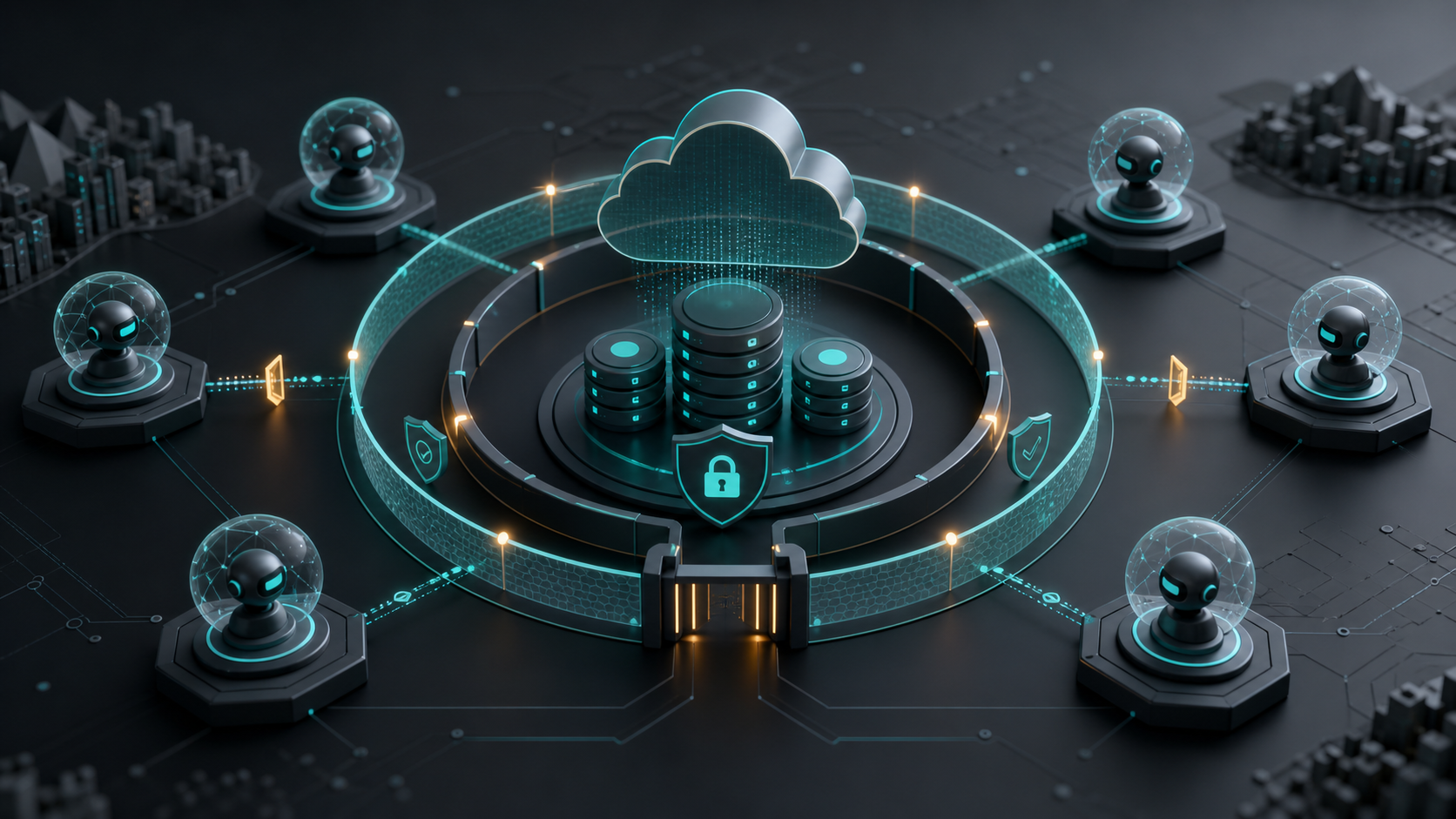 Abstract cloud data perimeter protecting AI agents and data stores