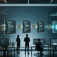 Enterprise AI coding workflow with model governance and monitoring screens