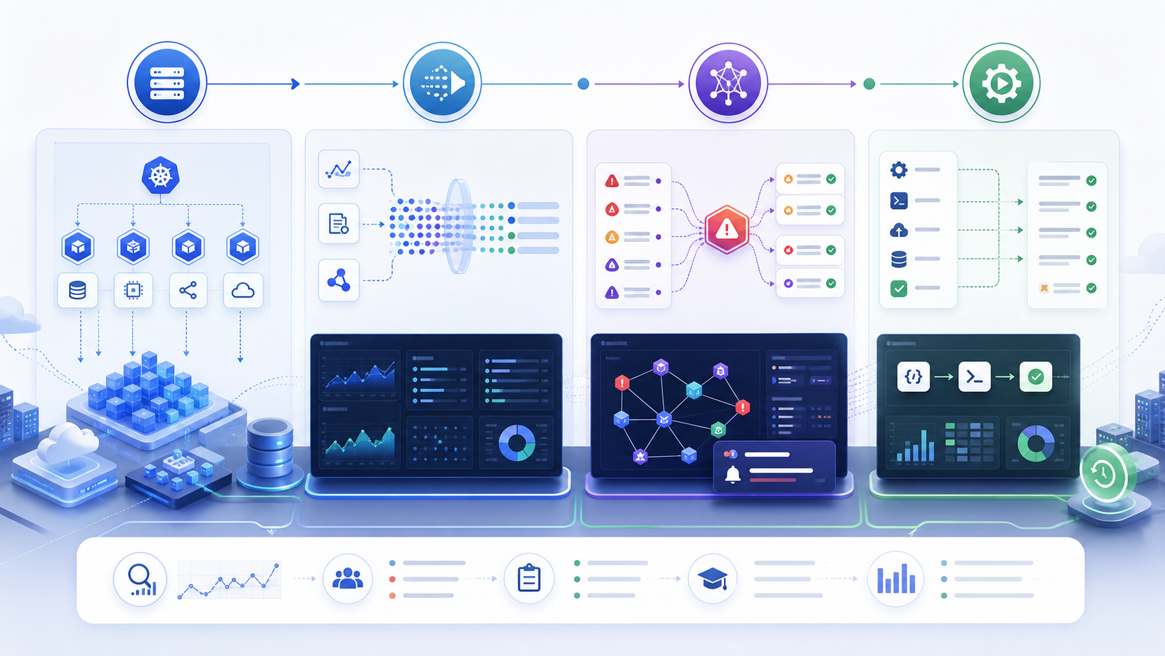 AIOps implementation roadmap from instrumentation and telemetry normalization to incident correlation and automated runbooks
