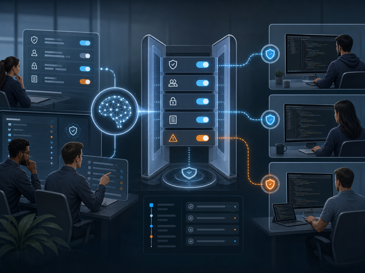 Platform team model access policy gateway for AI coding assistant