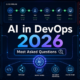AI in DevOps 2026 thumbnail showing pipelines, observability dashboards, incident response, and automation questions.