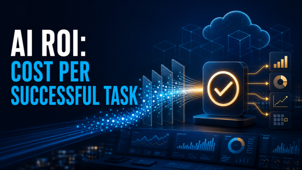 AI ROI dashboard illustrating cost per successful task