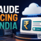 Editorial illustration of rupee-denominated Claude subscription billing for Indian developers