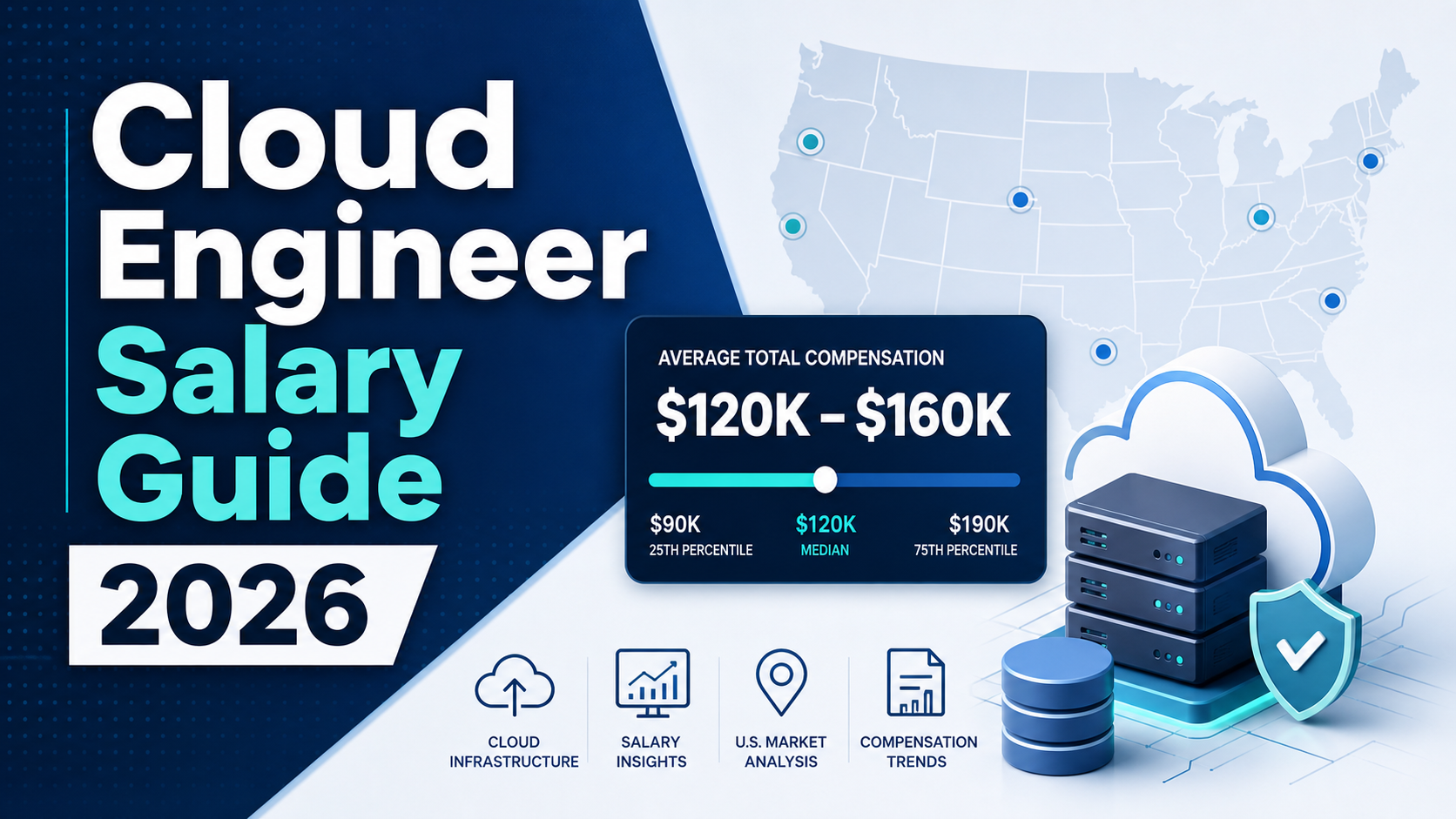 Cloud Engineer Salary Guide 2026 featured image with compensation dashboard and cloud infrastructure