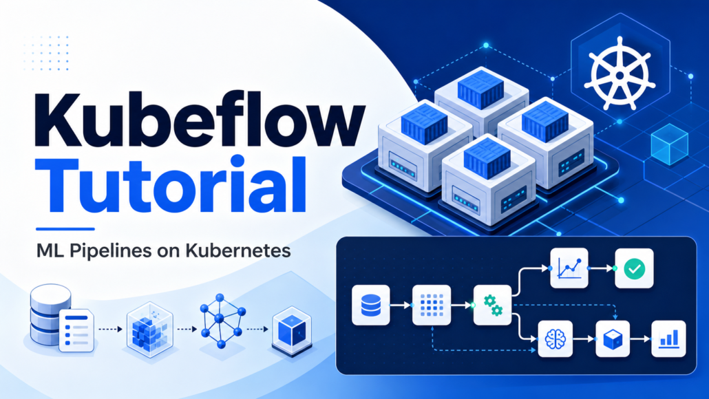 Kubeflow tutorial thumbnail showing ML pipelines running on Kubernetes.