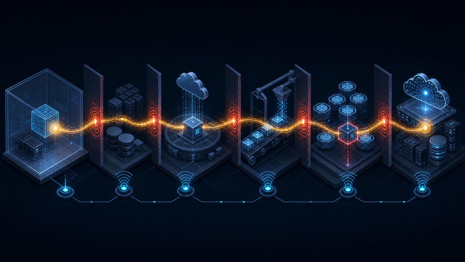 Layered AI agent attack path from evaluation sandbox through package proxy and external runner to Kubernetes infrastructure