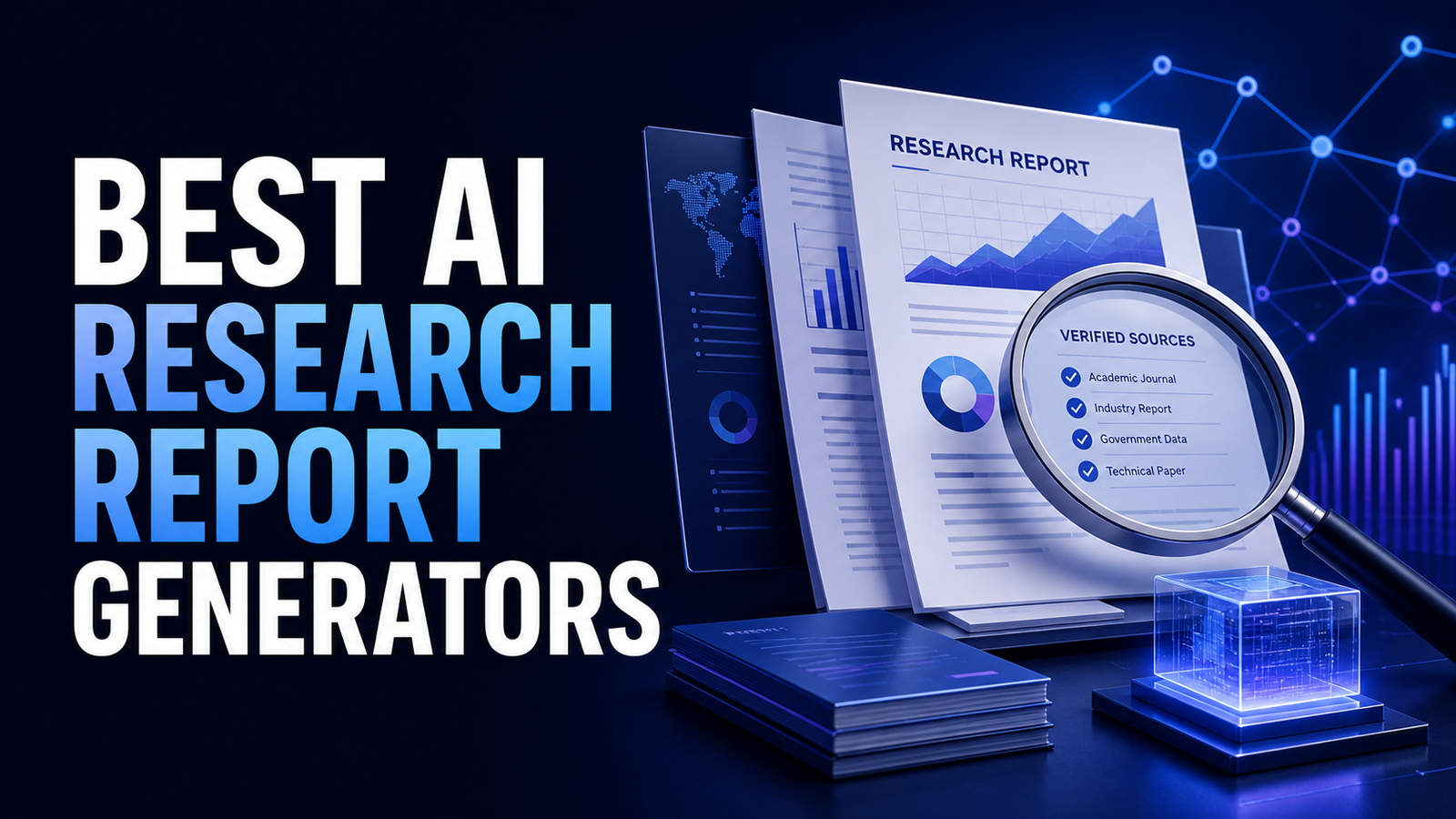 Best AI research report generators shown as cited reports under source verification
