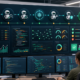 AI agent observability dashboard for DevOps pipelines with traces, cost meters, quality gates, and deployment approval signals.