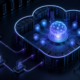 Abstract private data center enclosing governed enterprise AI agents and shared model infrastructure