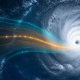 AI forecast paths converging on a tropical cyclone over the ocean