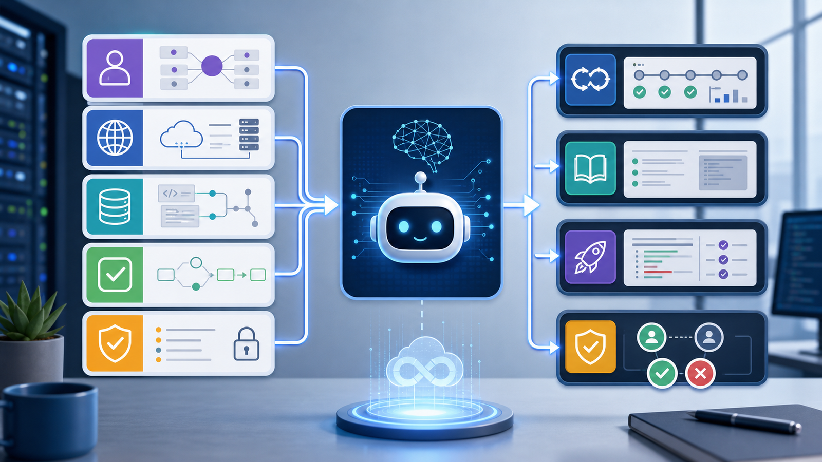 Structured AI DevOps prompt template with context evidence task rules and output