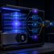 Editorial illustration of a local AI agent running inside a single GPU workstation