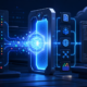 Editorial illustration of an AI coding agent passing through enterprise identity, policy, audit and tool-access controls before reaching a developer IDE.