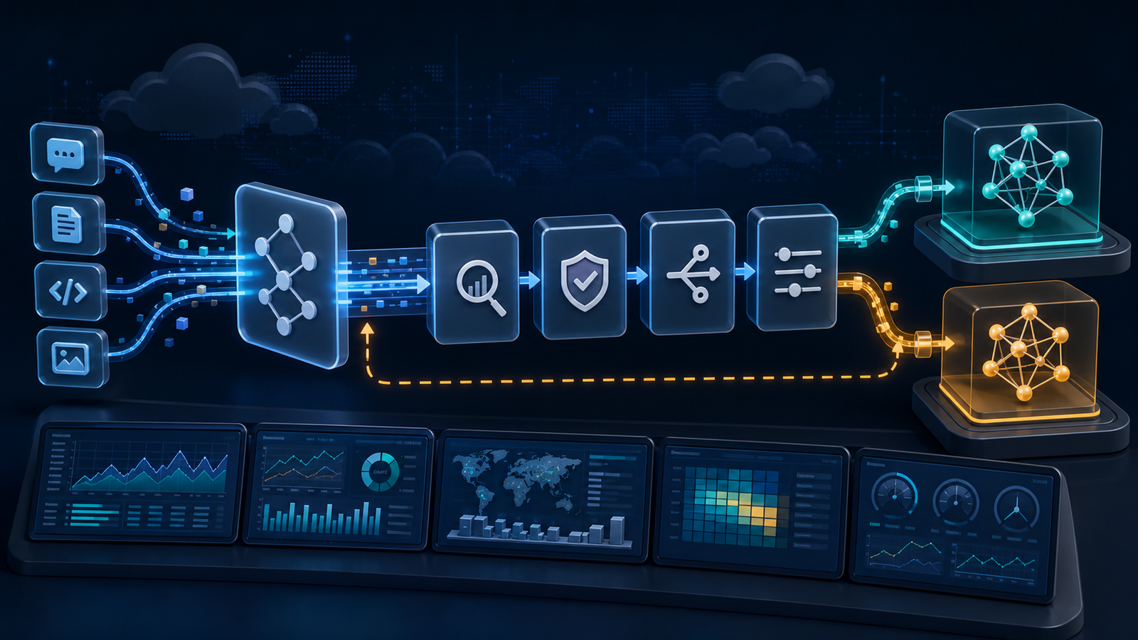 Multi-model AI gateway with evaluation, safety, observability and fallback routing controls