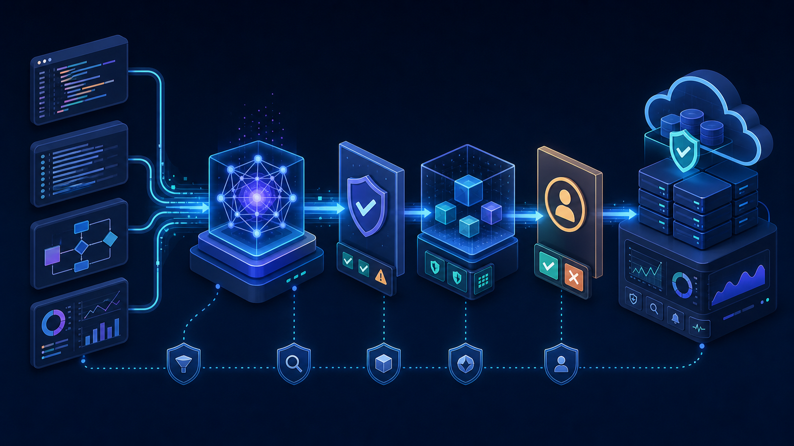 Platform workflow for evaluating and deploying a self-hosted multimodal coding agent with safety gates.