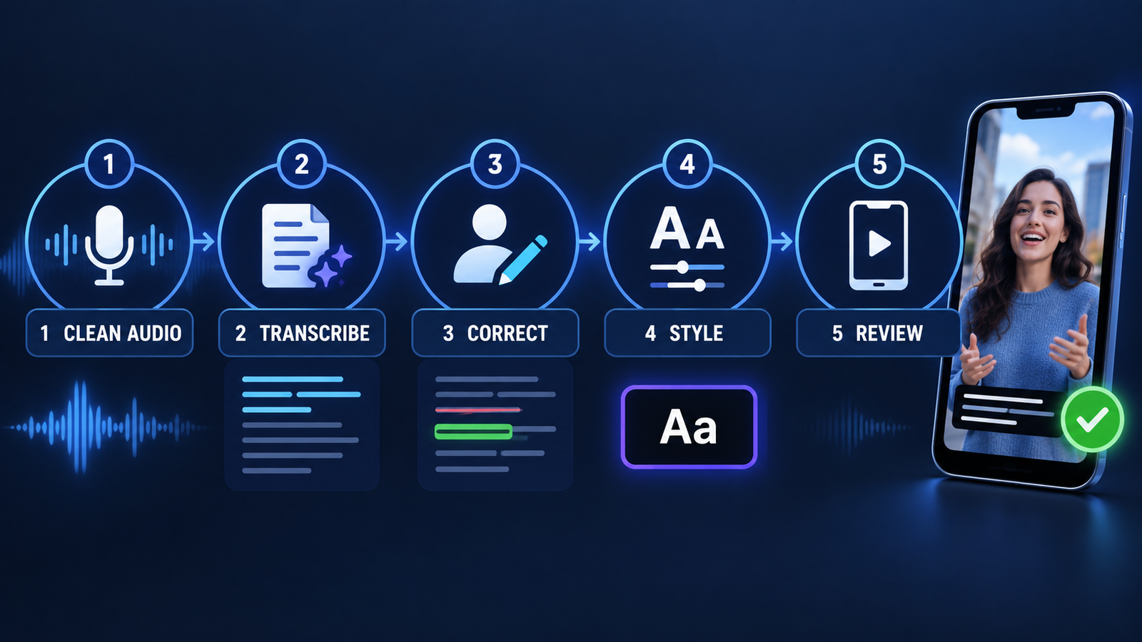 Free AI caption generator workflow for accurate social video captions