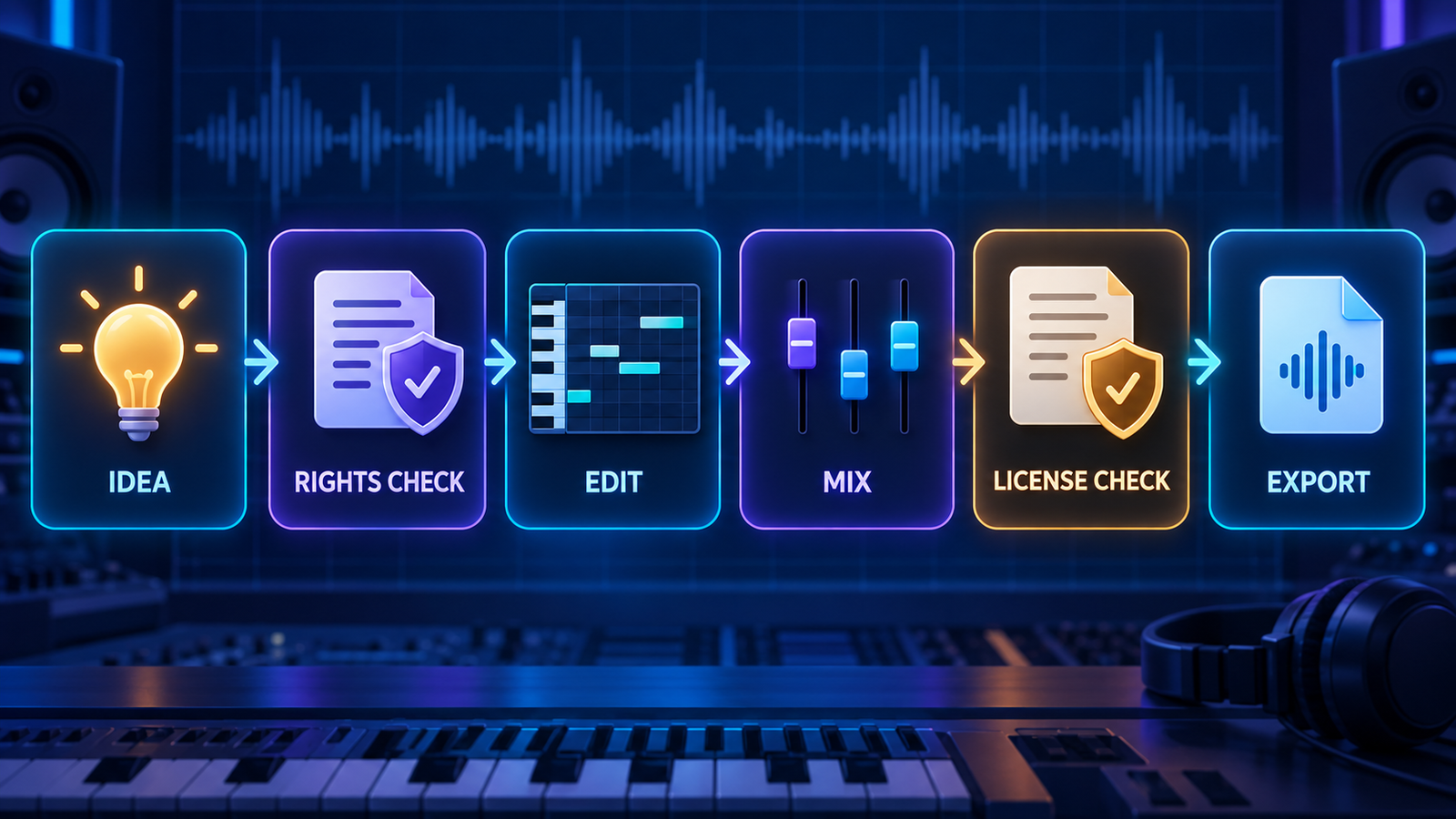 Free AI beat maker workflow for music producers from idea to licensed export