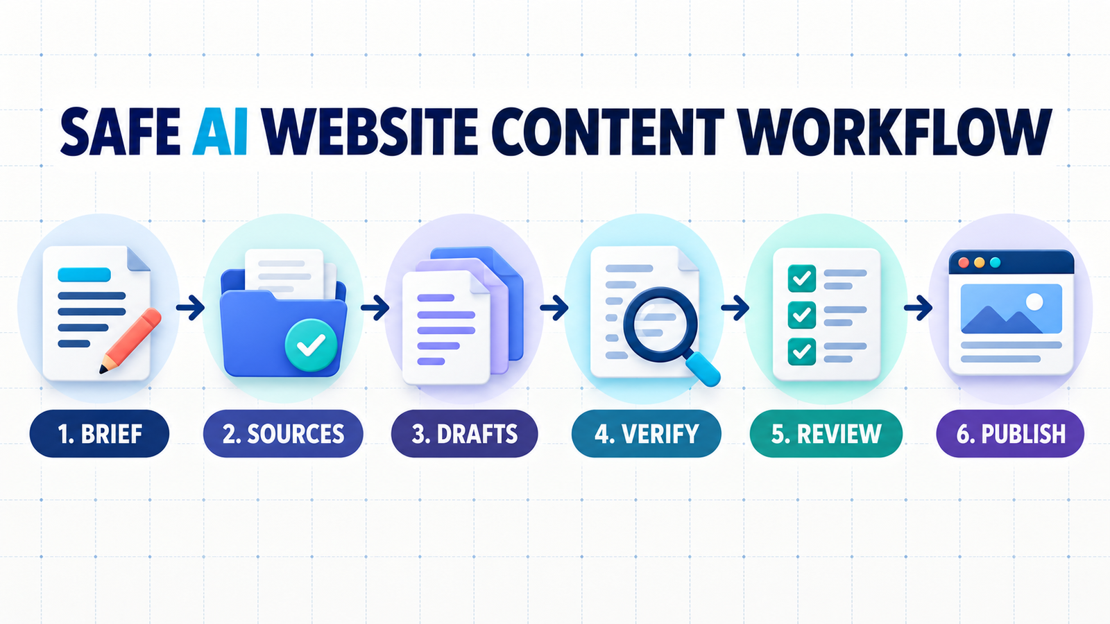 AI writing tools for website content workflow from evidence to published page