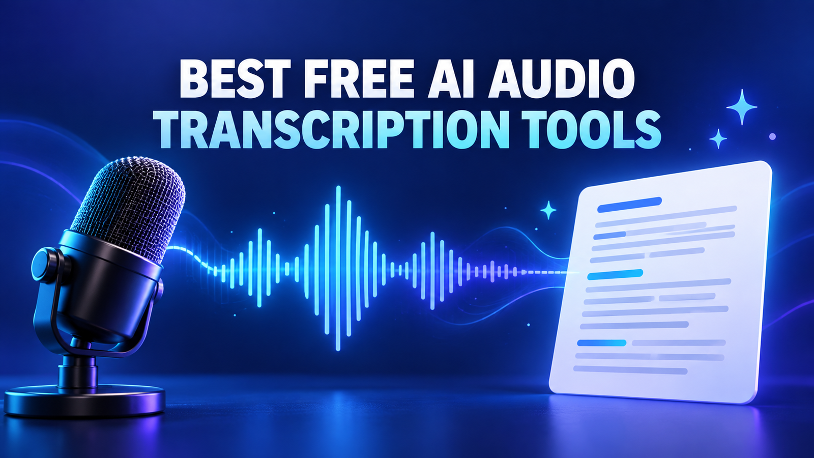 Best free AI audio transcription tools turning microphone audio into an editable transcript