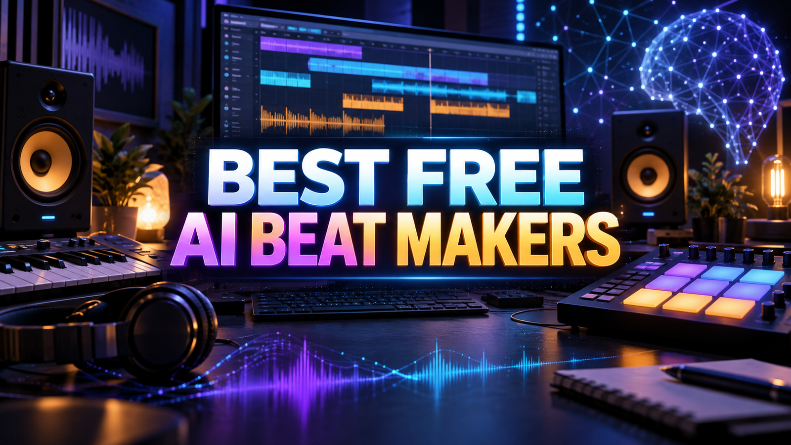 Best free AI beat makers for music producers in a modern digital studio
