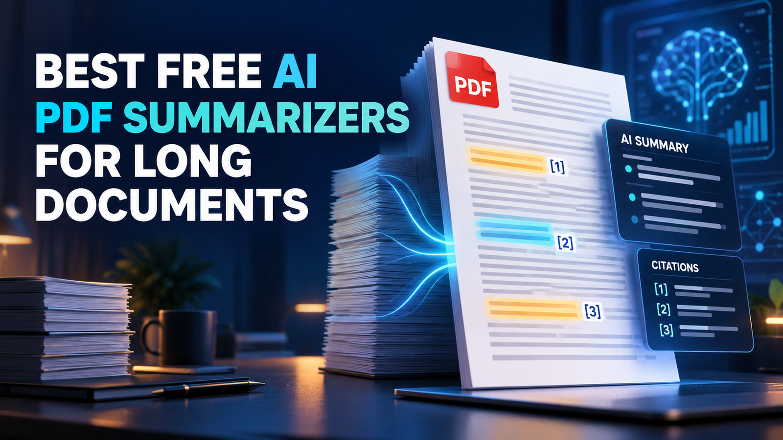 Best free AI PDF summarizers for long documents compared by limits and citations