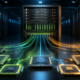 Custom AI accelerator chips connected to a rack-scale data center system