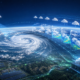 Global satellite observations and cloud infrastructure visualize hourly AI weather forecasting