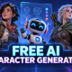 Free AI character generator creating original explorer, robot and fantasy character concepts