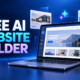 Free AI website builder shown on desktop and mobile screens