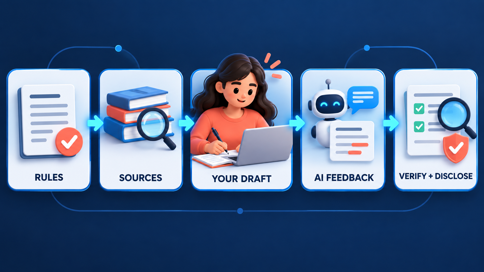 AI writing assistant for students workflow from assignment rules to human-reviewed draft