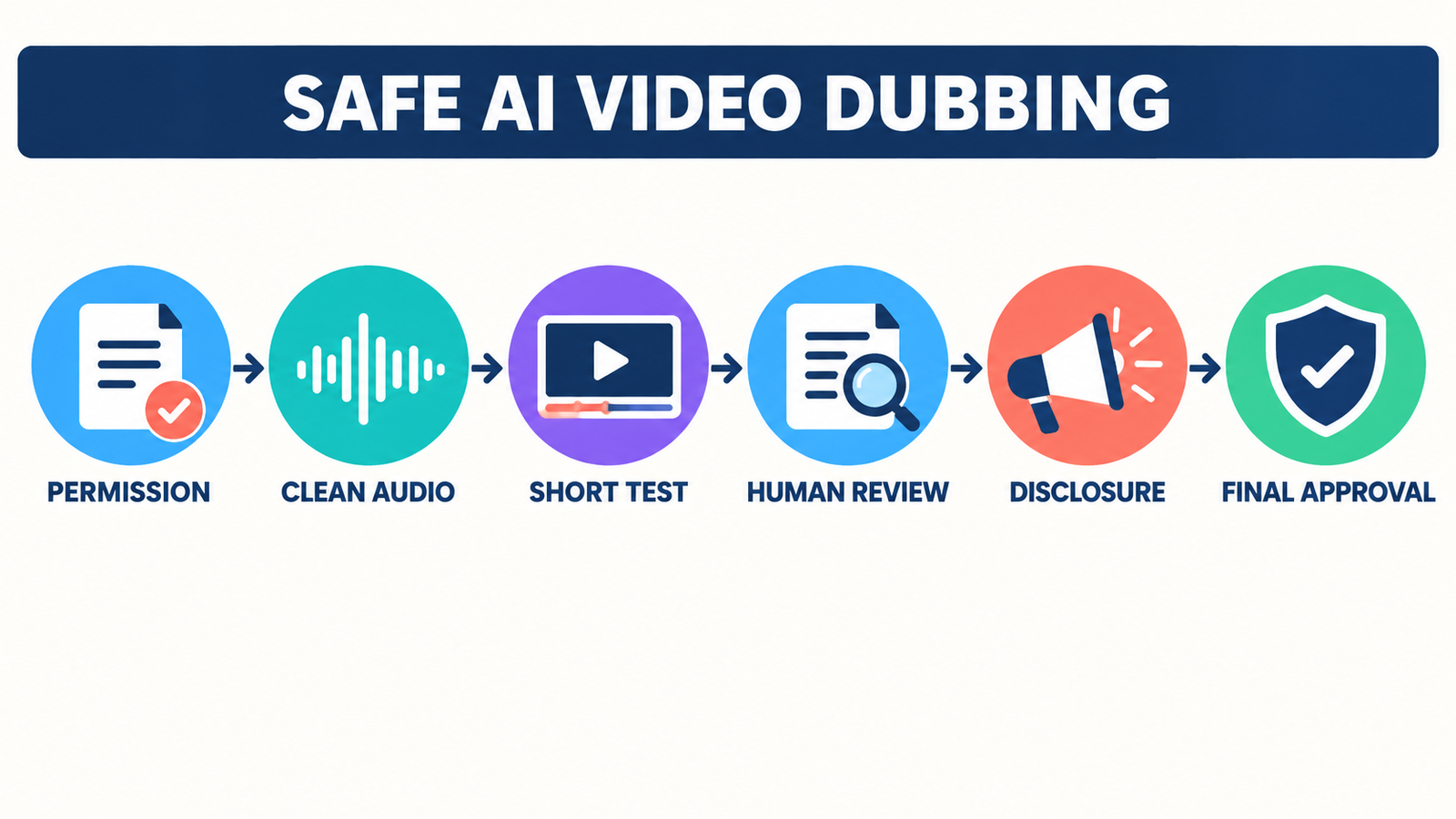 Safe AI video dubbing workflow from consent to human review