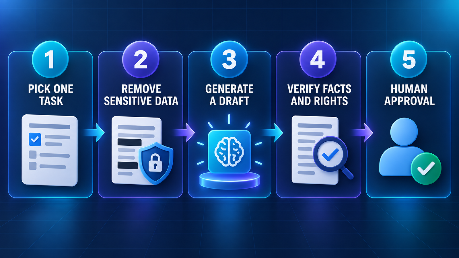 Best free AI tools for small business owners workflow from task selection to human approval