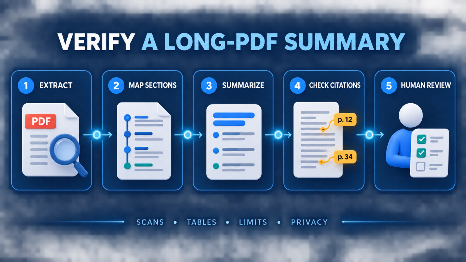 Best free AI PDF summarizers workflow for checking long-document summaries