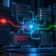 AI debugging workspace tracing a software error through code, tests and analysis to a verified fix