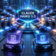 Editorial illustration of Claude Haiku 5.5 coordinating high-volume AI agent tasks across a cloud operations environment