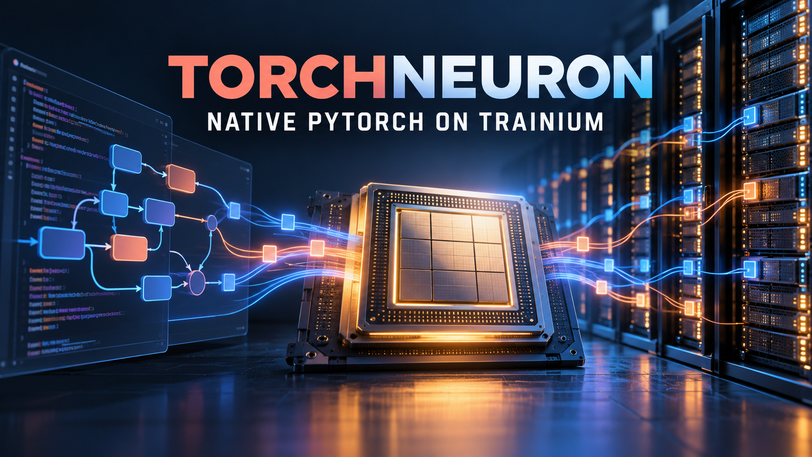 TorchNeuron native PyTorch workloads flowing into AWS Trainium accelerator infrastructure