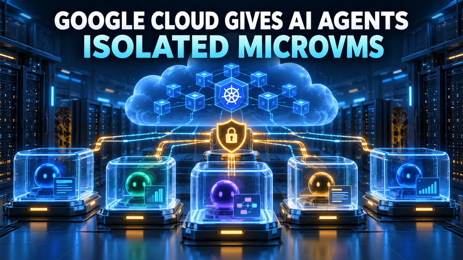Google Cloud AI agents running in separate isolated microVM capsules behind a security gateway.