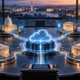 Editorial image of a federal AI coordination hub connecting government oversight with cloud infrastructure and model operations